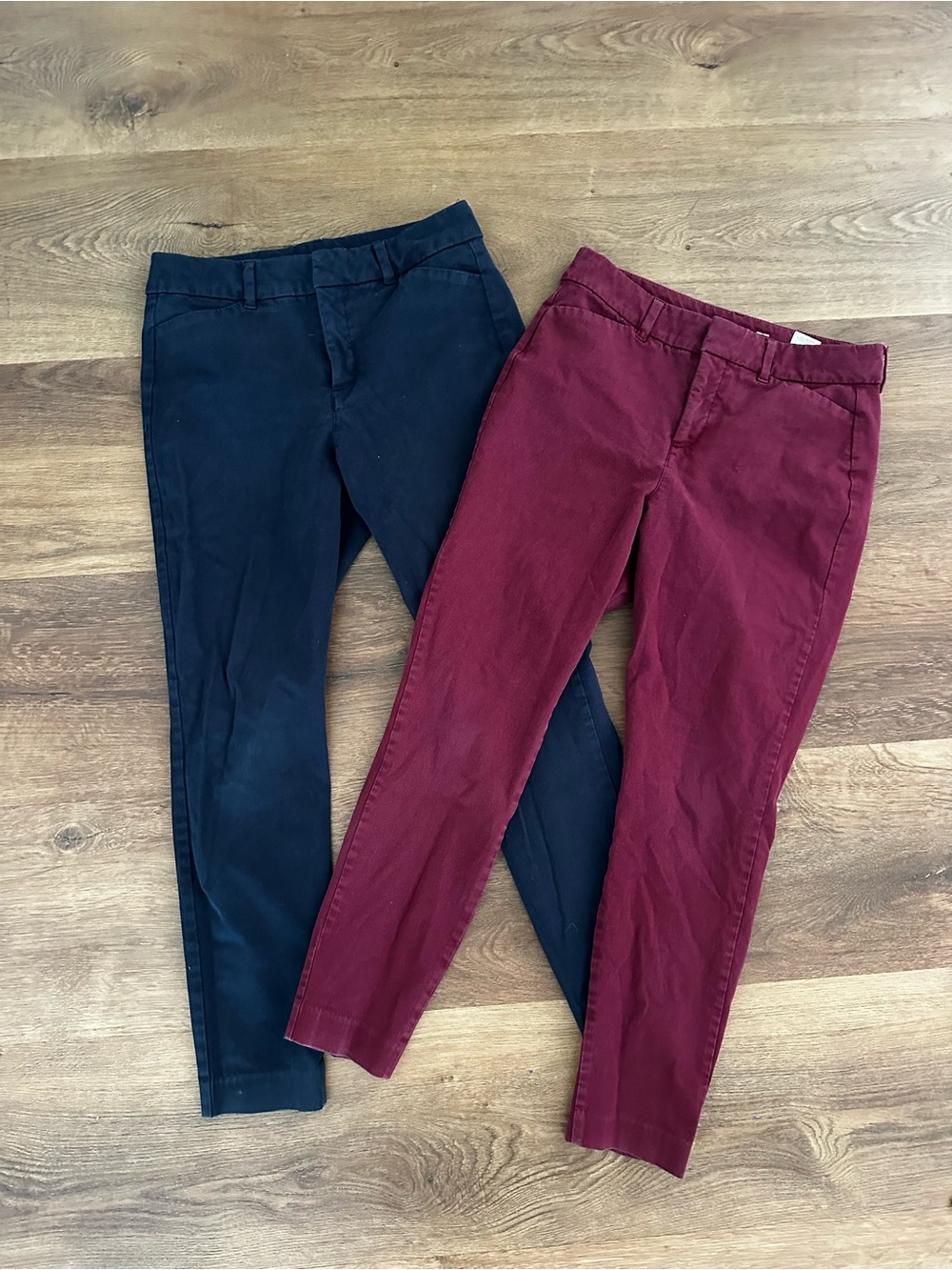 Bundle- Old Navy Pixie High Rise Secret Slim Pocket Skinny Pants- Black & Maroon